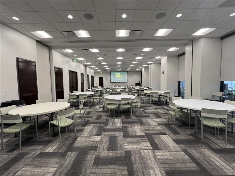 View of the activity room from back of the room.